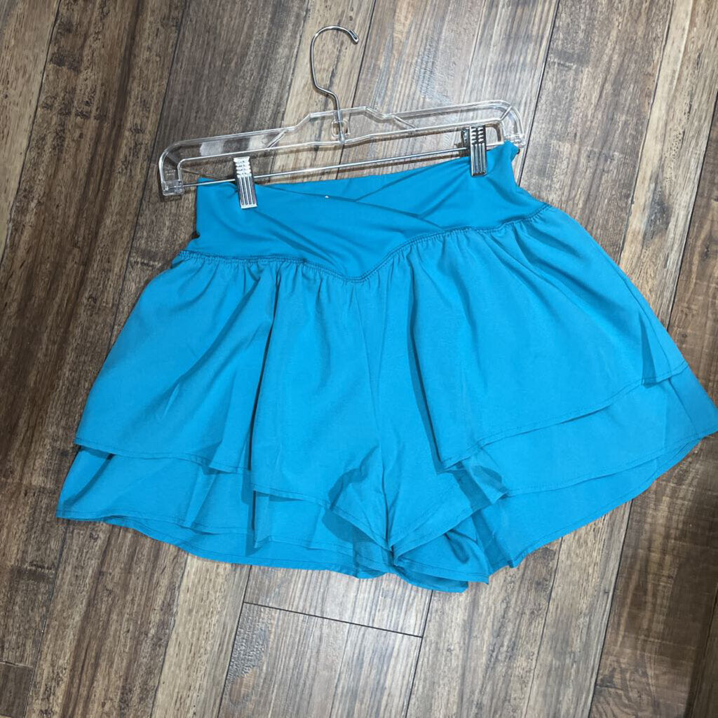 aqua double-layer shorts