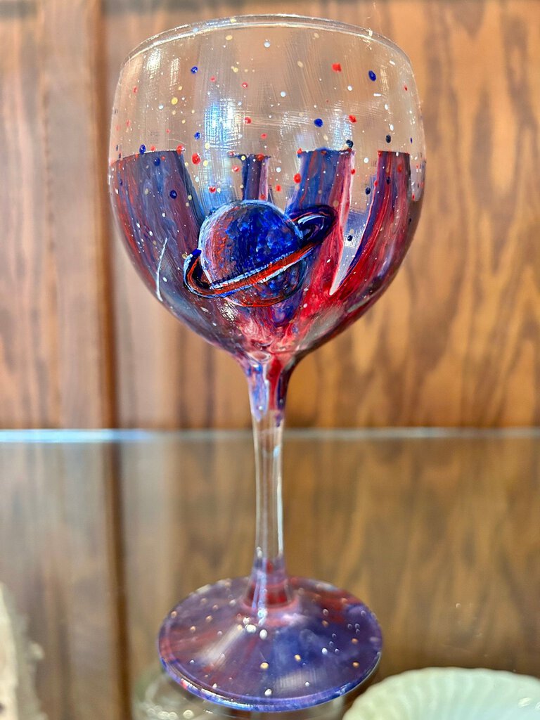 Painted Wine Glass