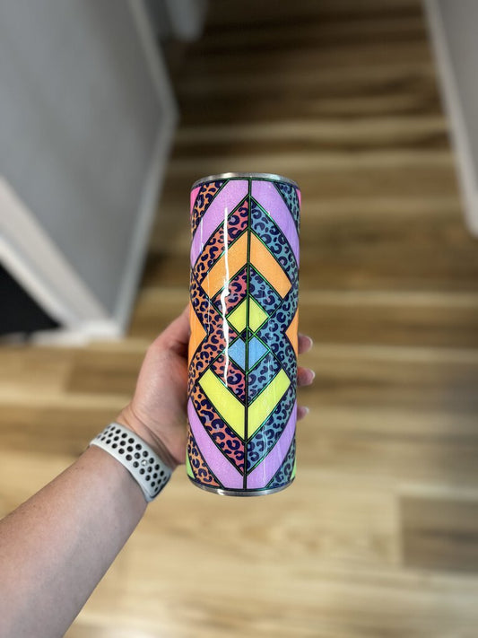 24 OZ TUMBLER - LEOPARD & NEON