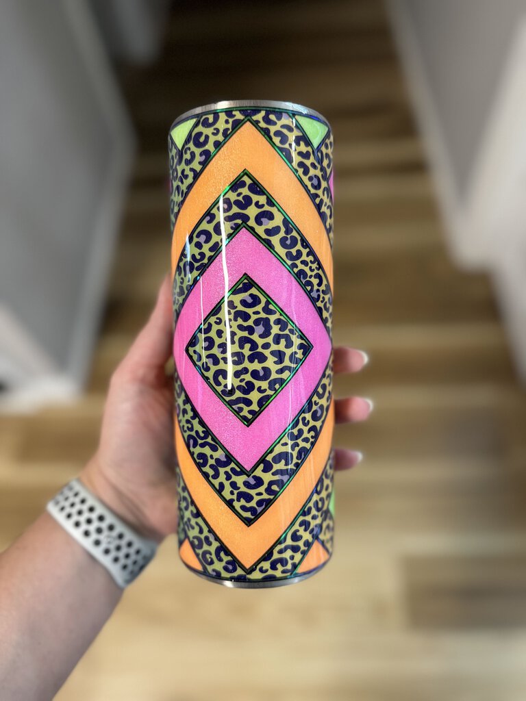 24 OZ TUMBLER - LEOPARD & NEON