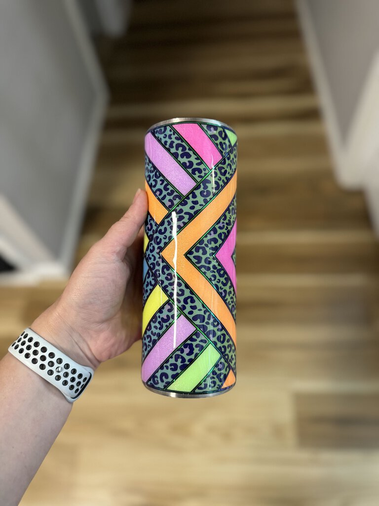24 OZ TUMBLER - LEOPARD & NEON