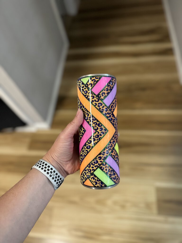 24 OZ TUMBLER - LEOPARD & NEON