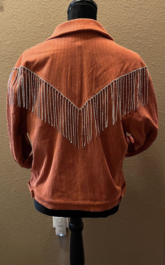 SPARKLY RUST CORD JACKET