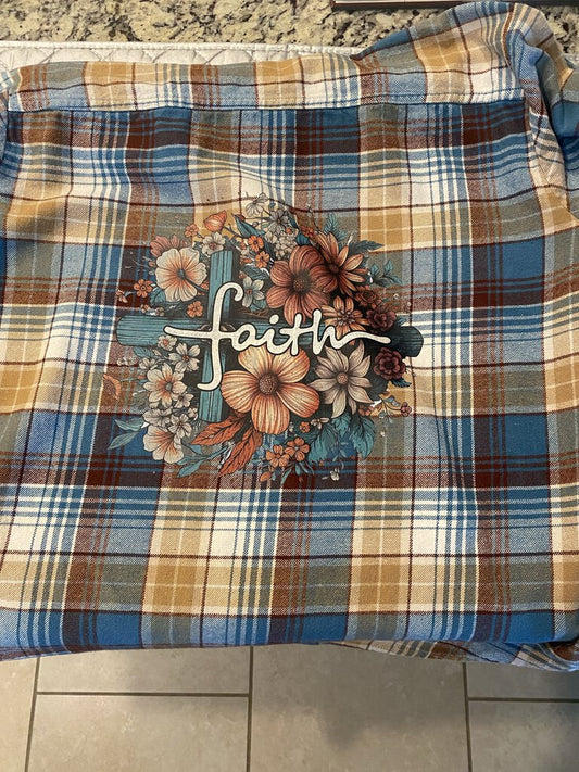 Flannel Shirt, Blues/Browns Faith