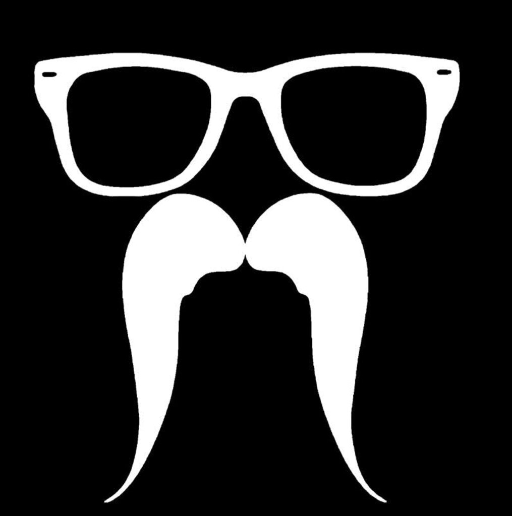 Custom Decal- Jason Hunka- Mustache and Glasses 12x12