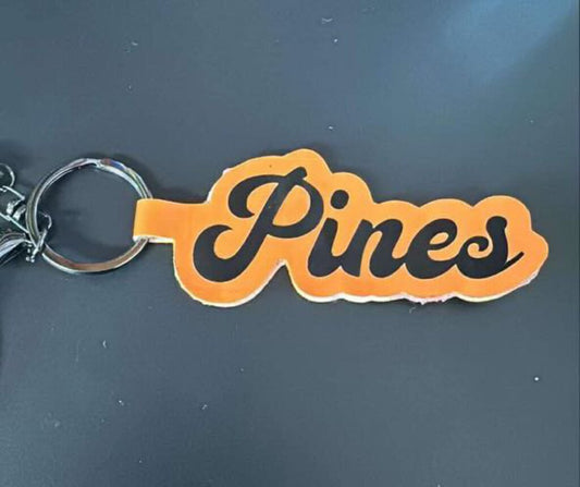 Leather Pines Keychain