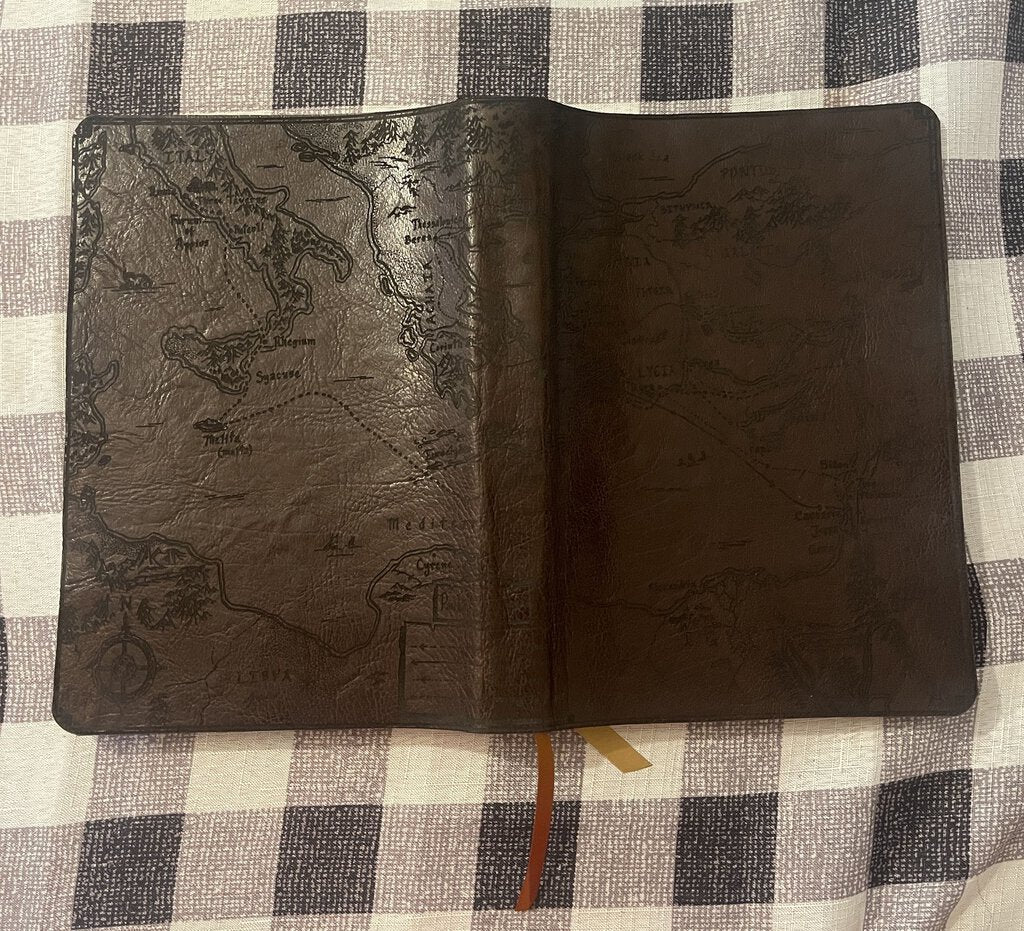 Paul's Missionary Journey Bible Rebind Rustic Brown Goatskin