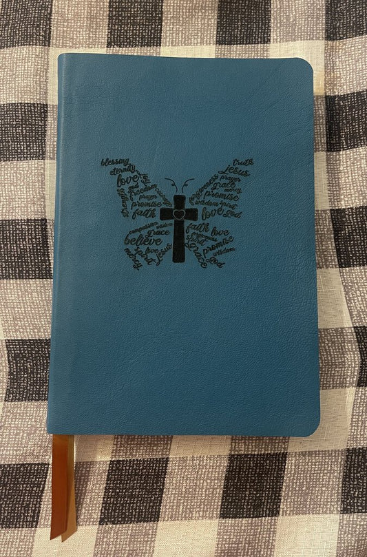 Turquoise goatskin Butterfly Thomas Nelson Bible Rebind