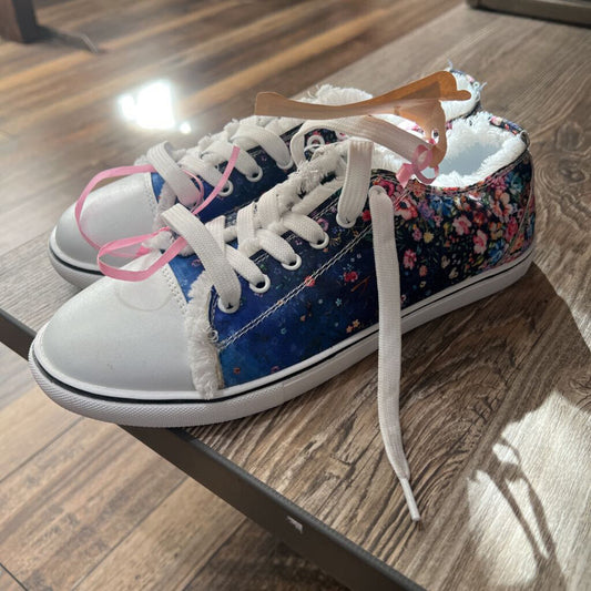 Denim Floral Tennis shoes