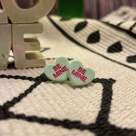 Be Mine Candy Heart Stud Earrings