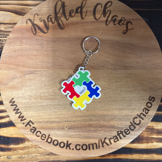 Acrylic Keychain - Autism Puzzle