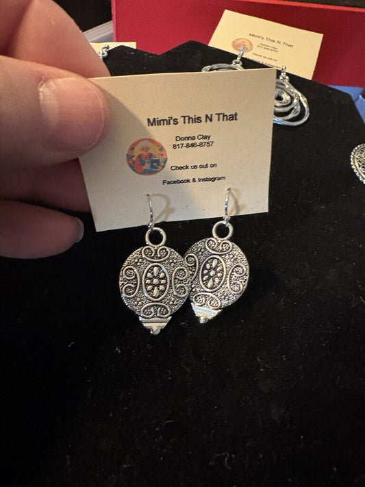 Earrings, Silver Boho Lantern