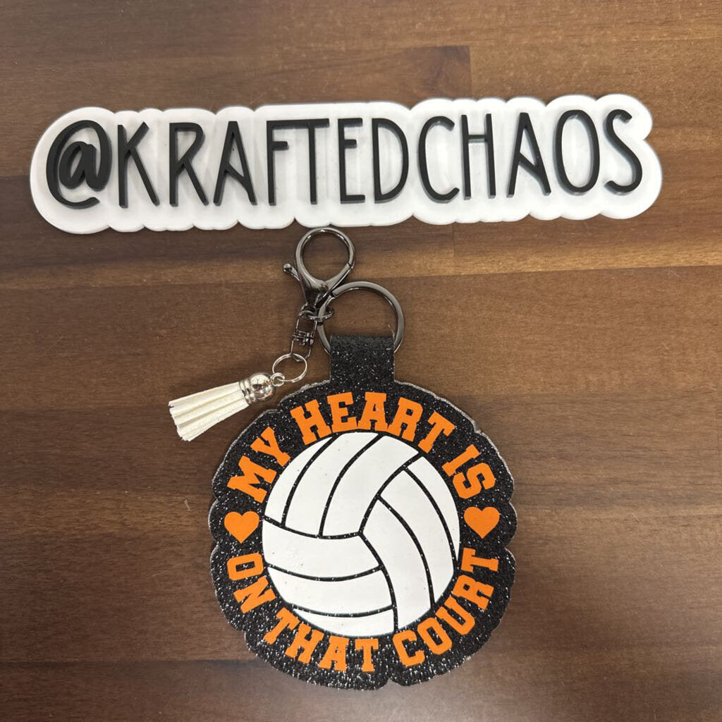 Springtown Leather Keychain - Volleyball