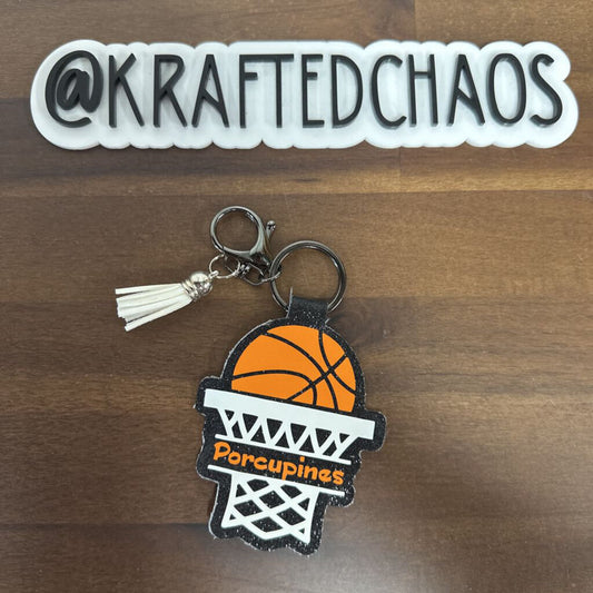 Springtown Leather Keychain - Basketball
