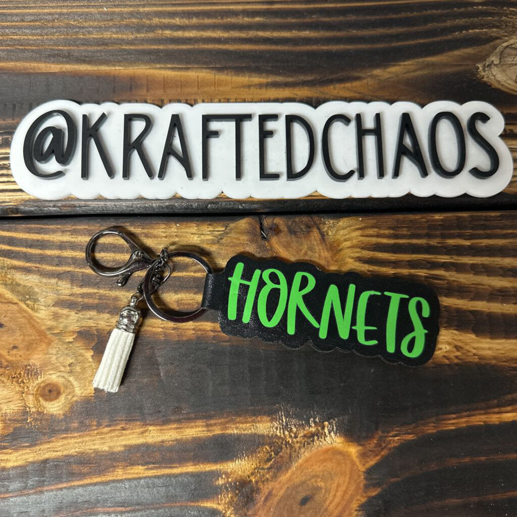 Azle Leather Keychain - Hornets