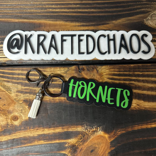 Azle Leather Keychain - Hornets