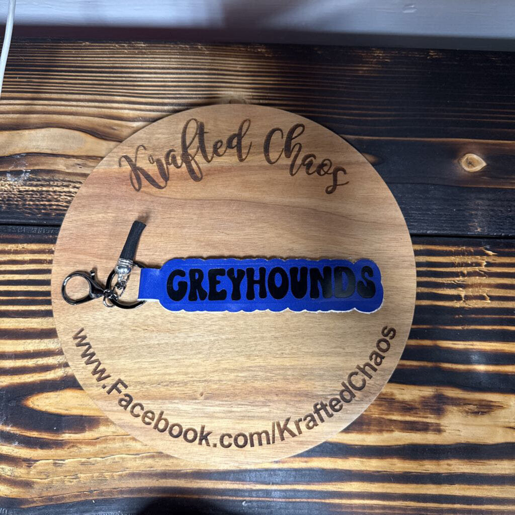 Peaster Leather Keychain - Greyhounds