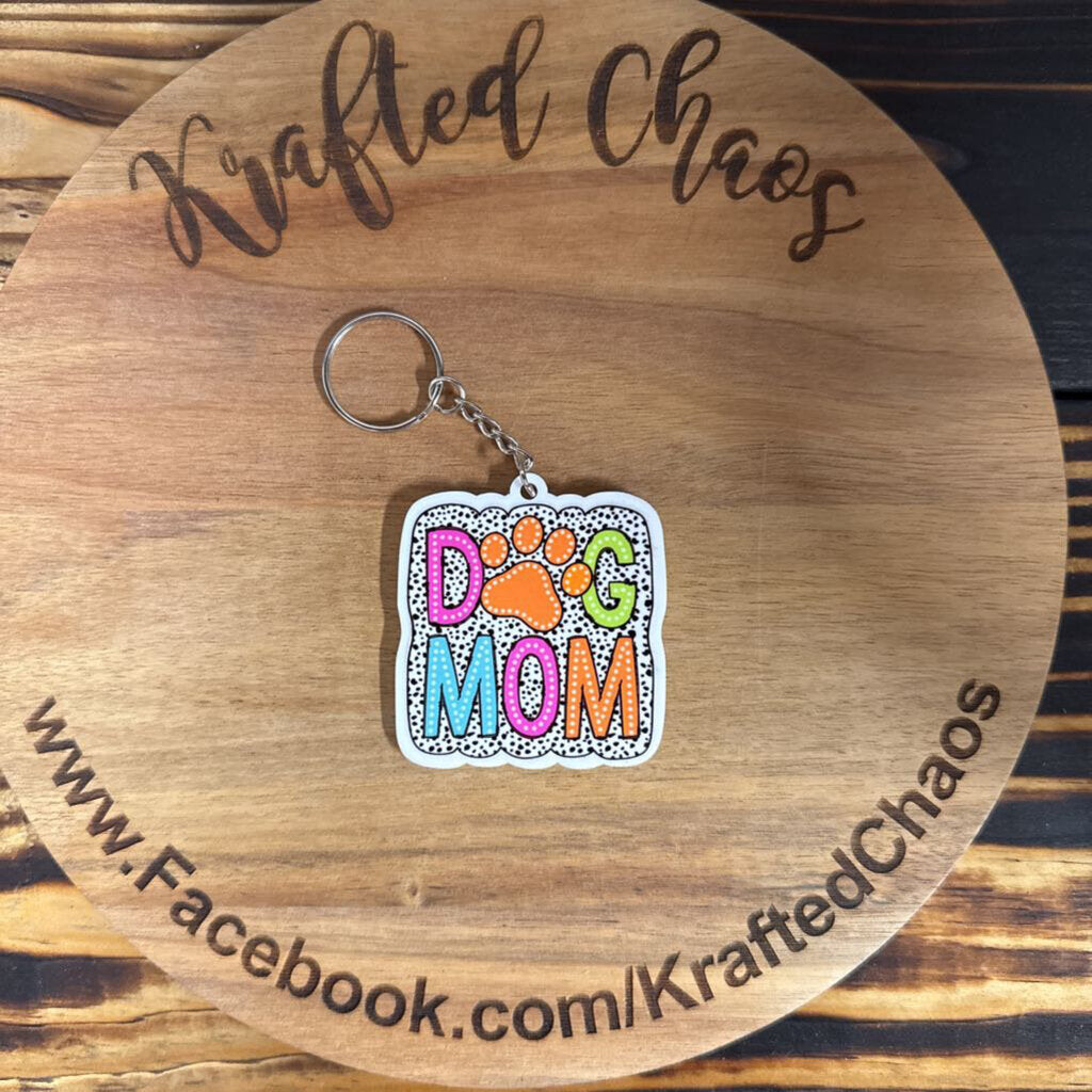 Acrylic Keychain - Dog Mom