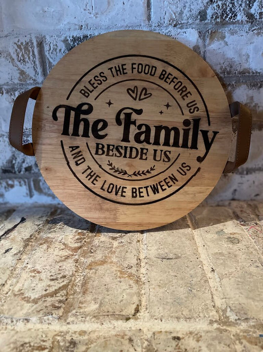 The Family round wood charcuterie board