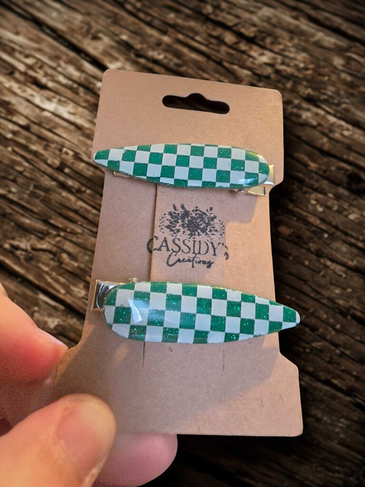 Checkered Barrettes