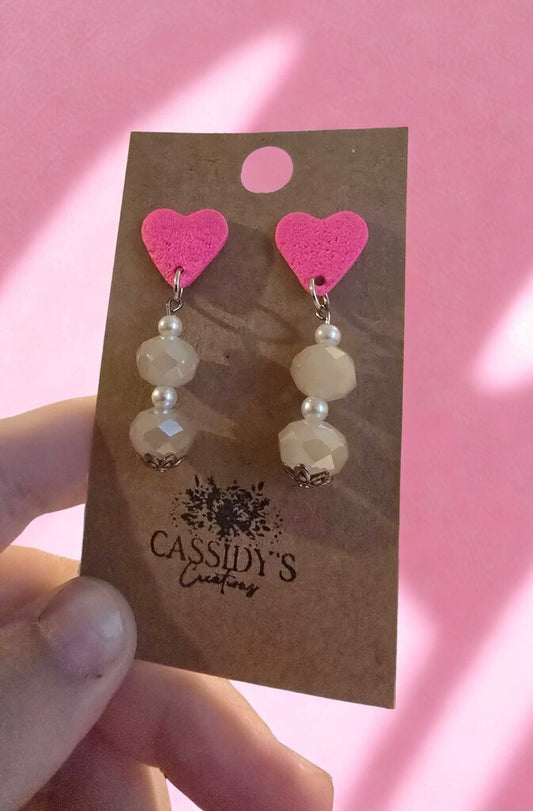 Pink Heart & Bead