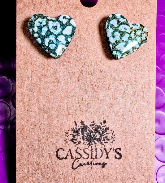 Hornets Grn Glitter Heart