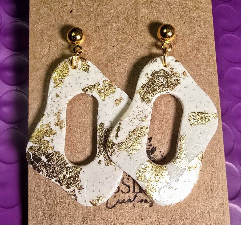 White & Gold Dangles