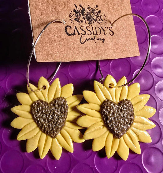 Sunflower Yellow Heart Textured