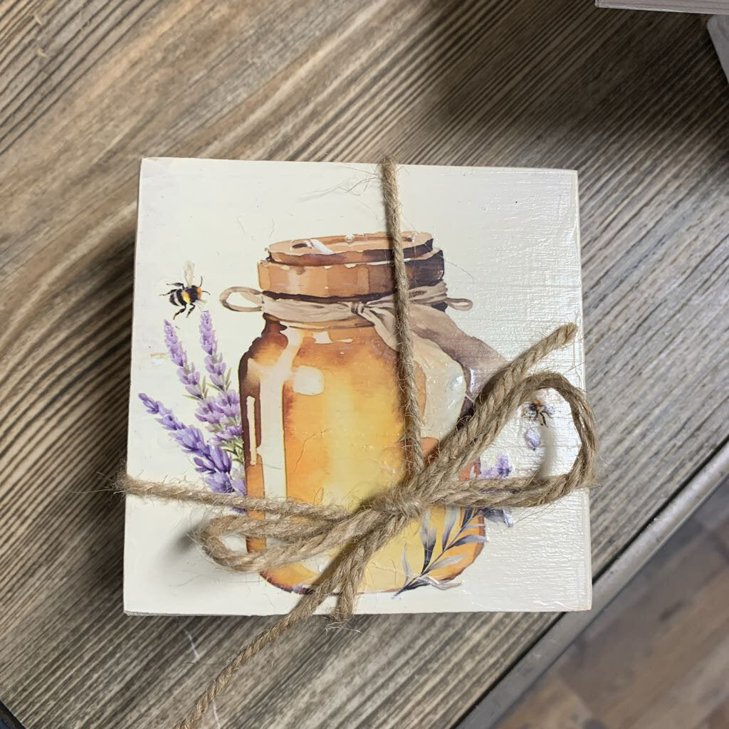 Honey Bee Wood Coasters