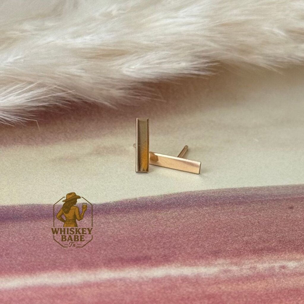 Gold Bar Stud Earrings