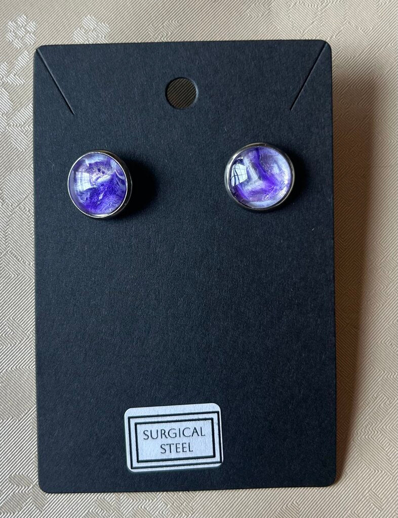 Surgical Steel Studs Purple