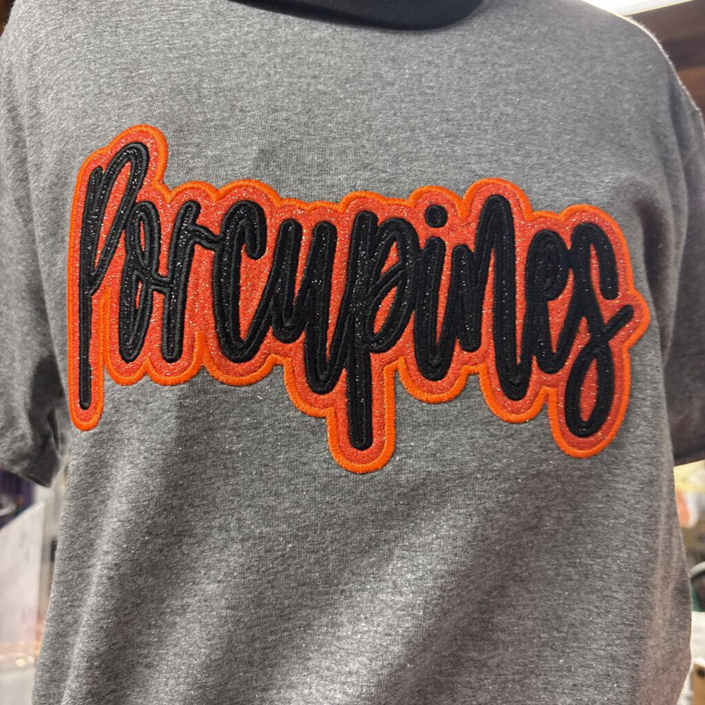 Porcupine Glitter applique shirt