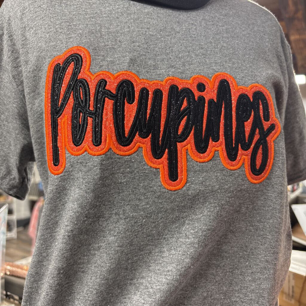Porcupine Glitter applique shirt