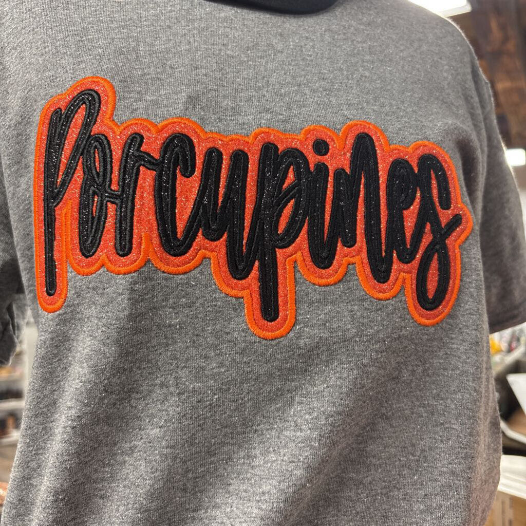 Porcupine Glitter applique shirt