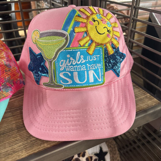 Pink Girls just wanna have SUN hat
