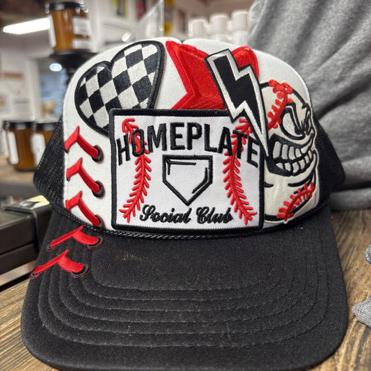 Homeplate baseball hat with Baseball stitches
