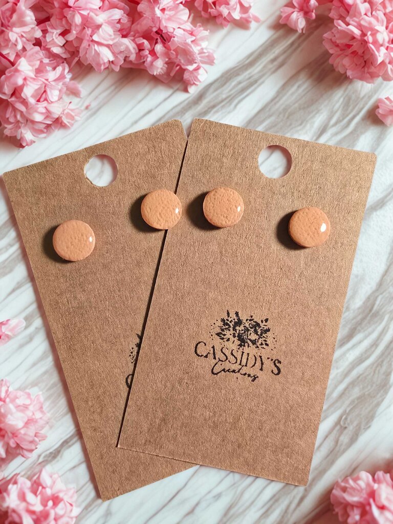 Peach Button Stud Pack