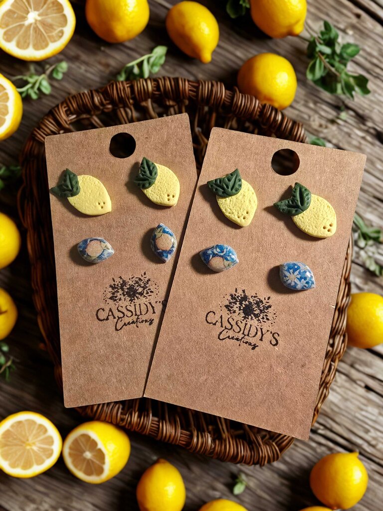 Lemon Studs w/Ovals
