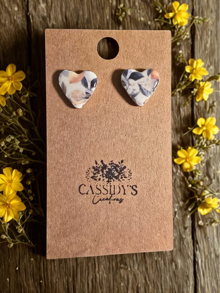 Lemon Heart Studs