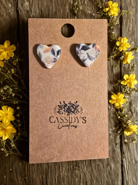 Lemon Heart Studs