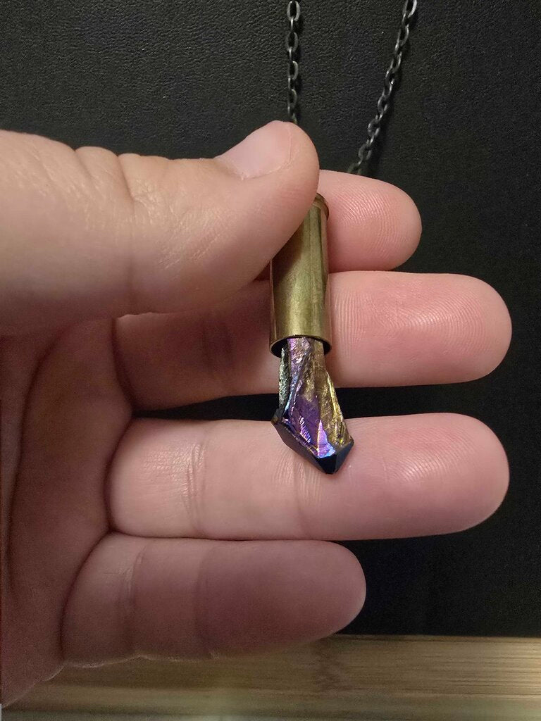 Bullet Casing Necklace-Purple