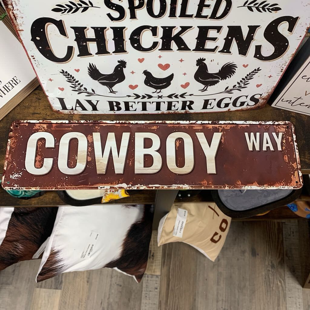 Sign, Metal Cowboy Way
