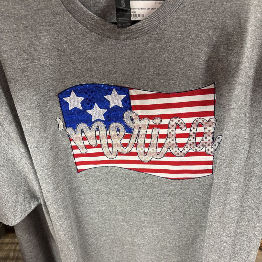 Gray Gildan Merica shirt