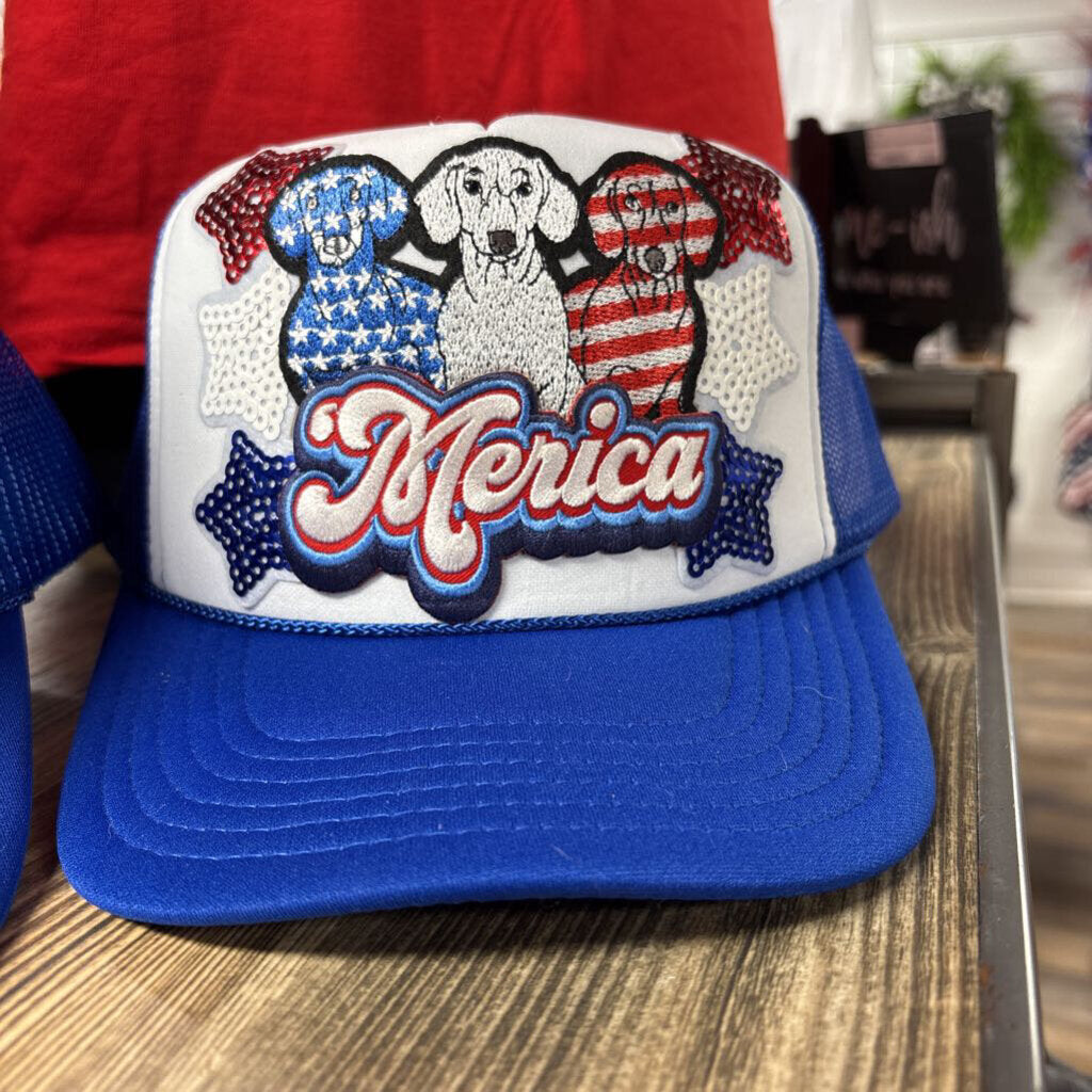 Merica hat Blue and white