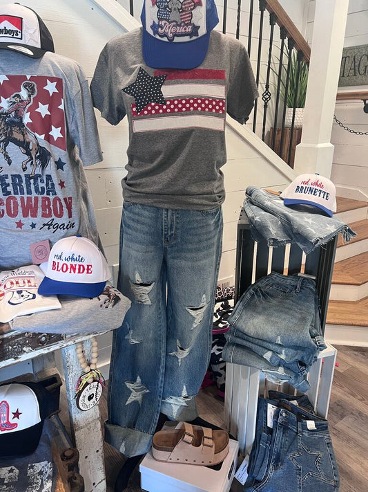 Judy Blue - High Waisted Star Distressed