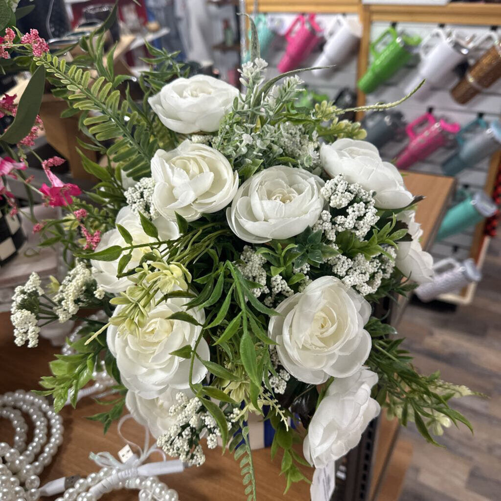 Blue and white stripe Flower Arrangement