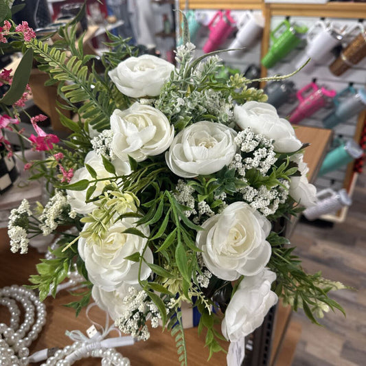 Blue and white stripe Flower Arrangement