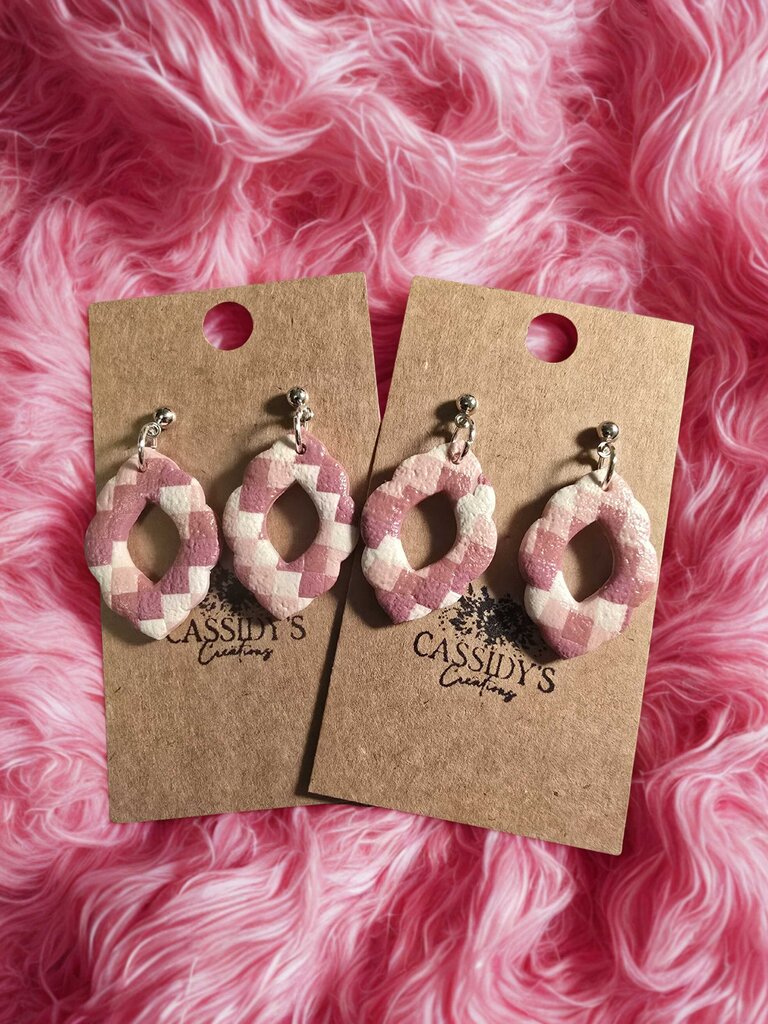 Pink Check Dangles