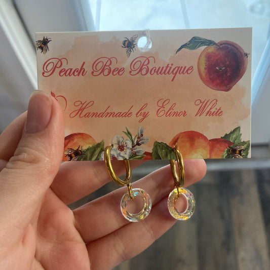 Crystal Rings w/ 24k plated hoops