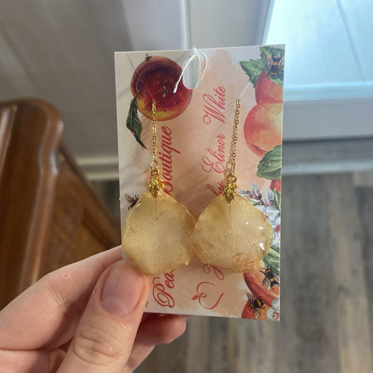 White Rose Petal on 24k plated chain